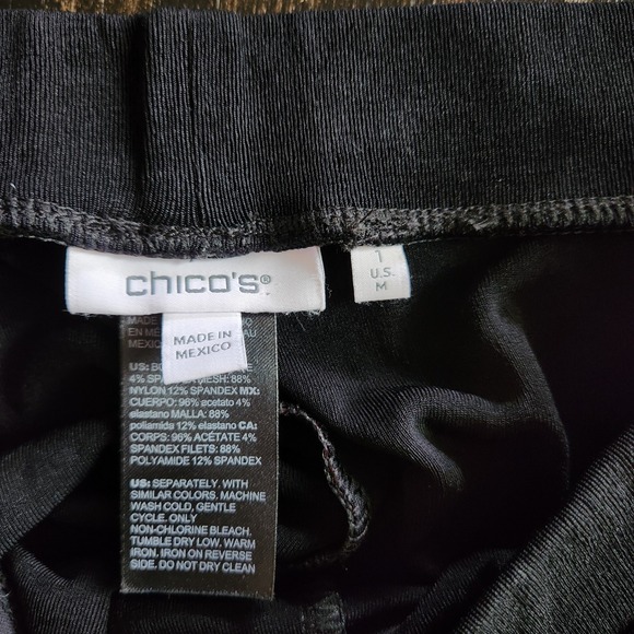 Chico's Traveler Slinky Wide Leg Palazzo Pants Womens 1 M 8 Crop (30x23) Black - Picture 2 of 11